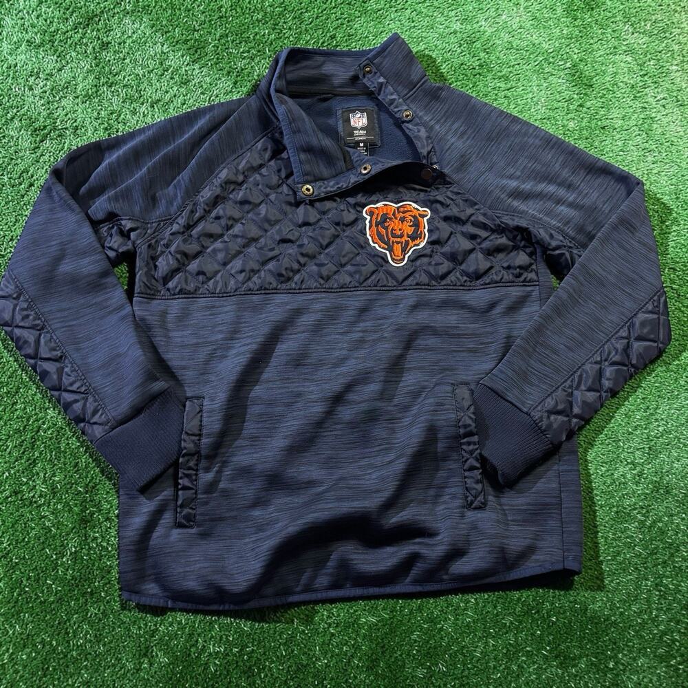Chicago Bears Women’s G-III Quilted 1/2 Snap Pullover Jacket Size Medium Fleece